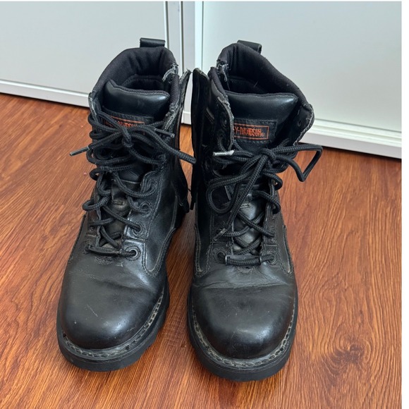 Harley Davidson Motorcycle Boots Sz 8 Gorpcore Leather Rugged Riding Biker Black main image 11